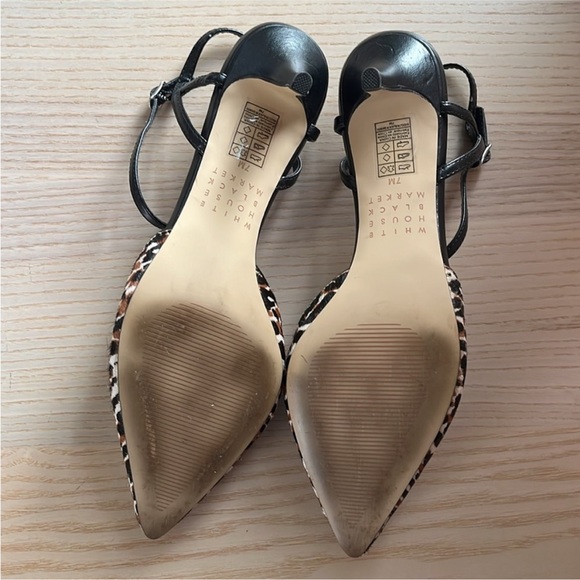 WHBM Leopard Calf Hair Pointed Toe Strappy Slingbacks Size 7 - Picture 5 of 5